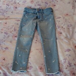 GAP Light Blue Floral Kids Cropped Jeans